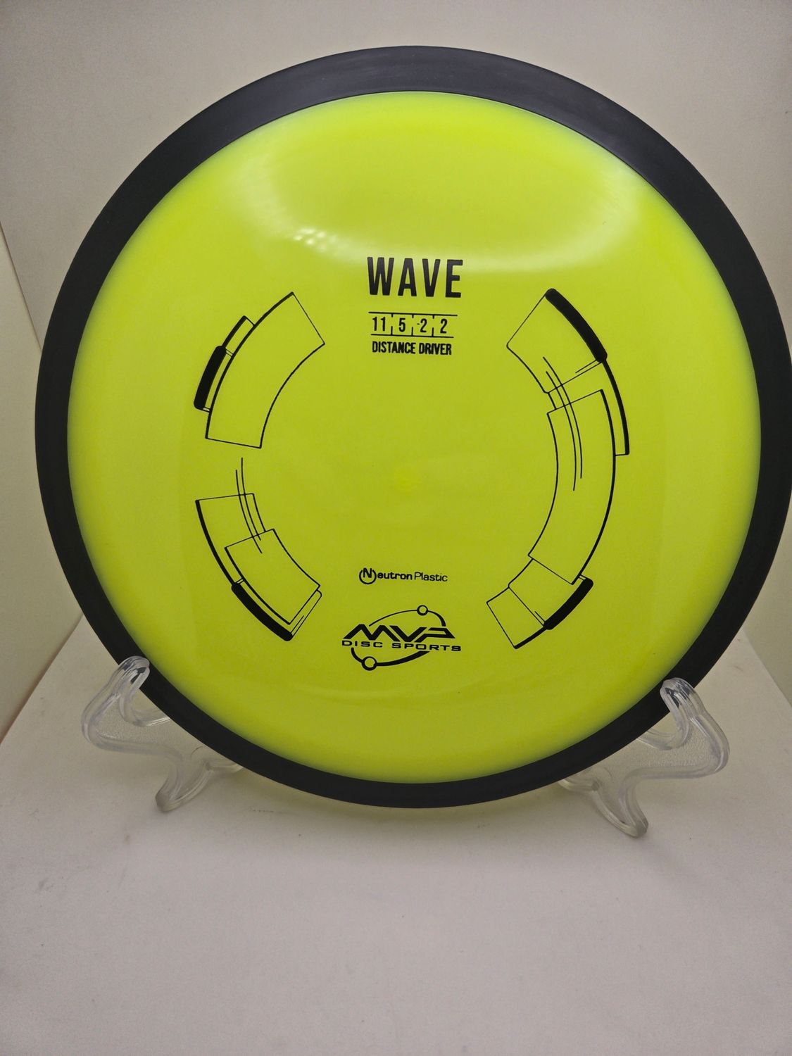 MVP Discs Yellow Stamped Wave Neutron with Black Gyro Rim 158g