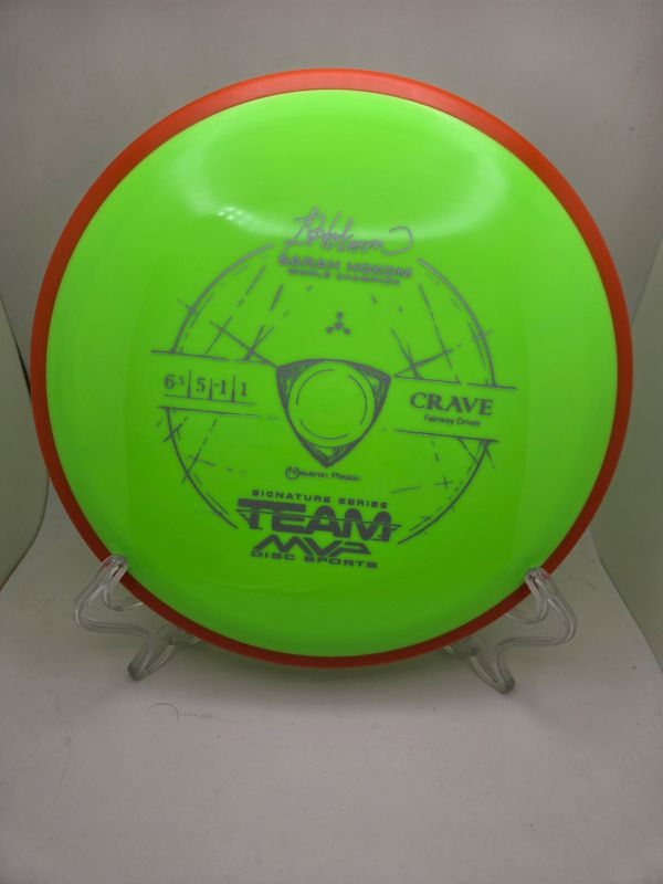 Axiom Discs Team MVP Signature Series Sarah Hokom Neutron Crave Dayglow Green Plate Orange Rim 162g