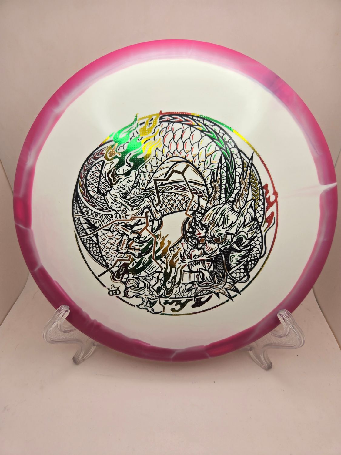 Dynamic Discs Fuzion Orbit Emac Truth Year of the Dragon White/Pink 177+g