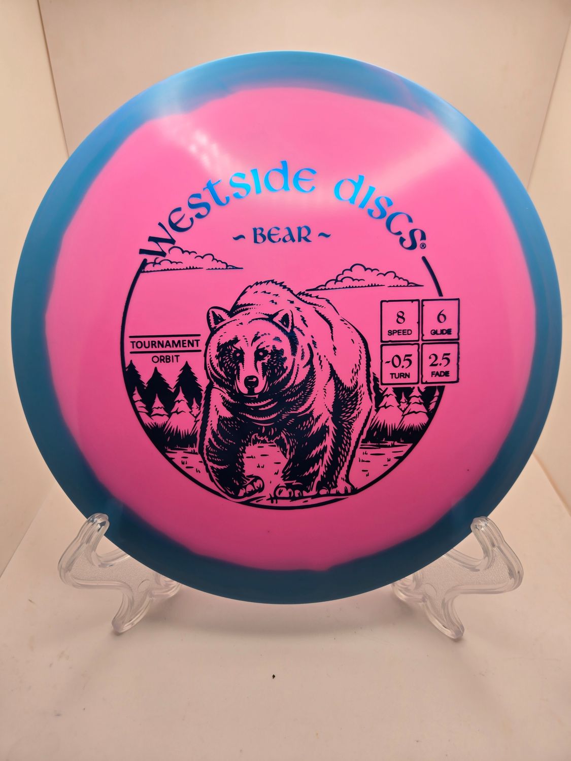 Westside Discs Pink/Turquoise Bear Tournament Orbit 176g