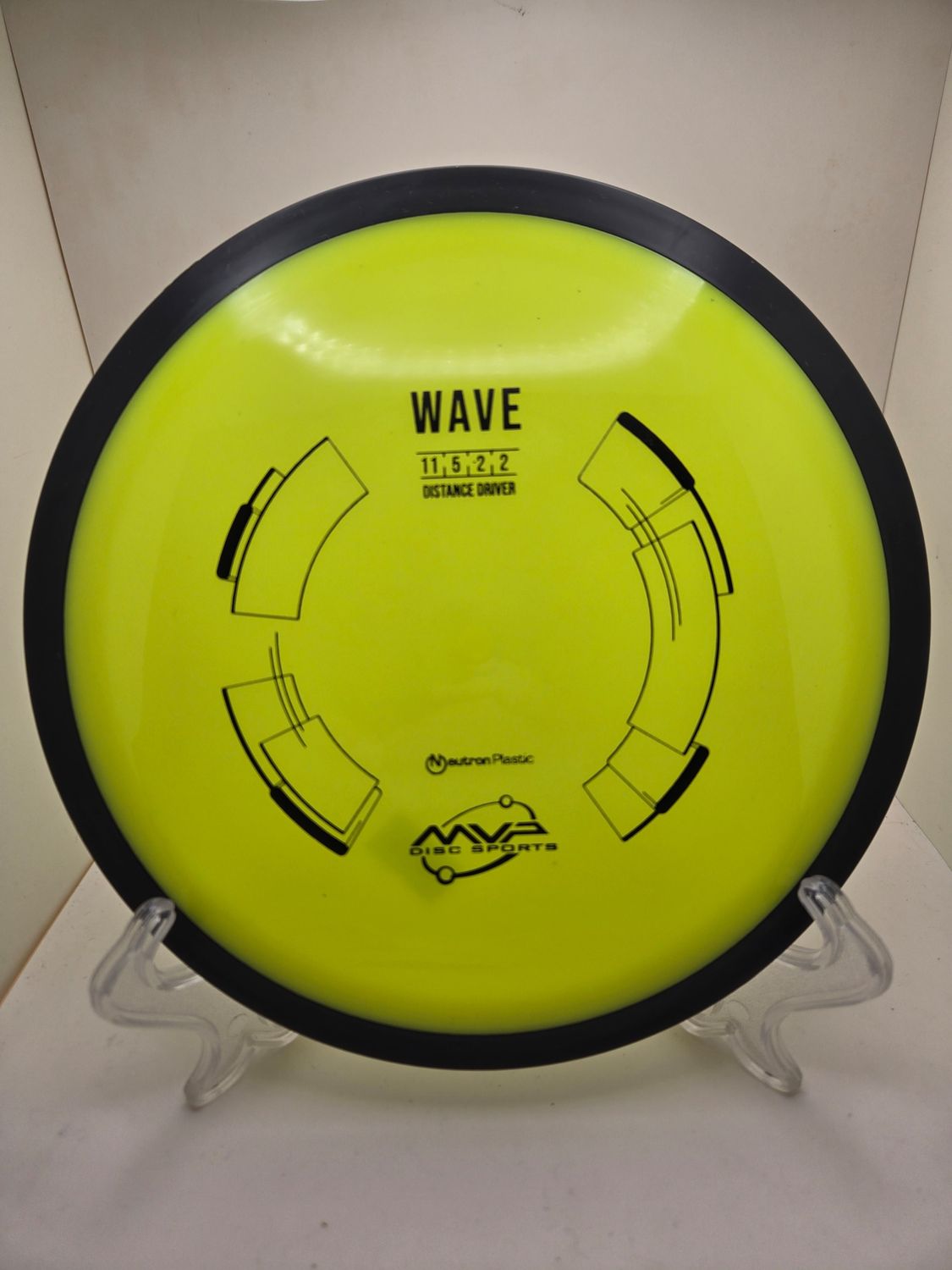 MVP Discs Yellow Stamped Wave Neutron with Black Gyro Rim 166g