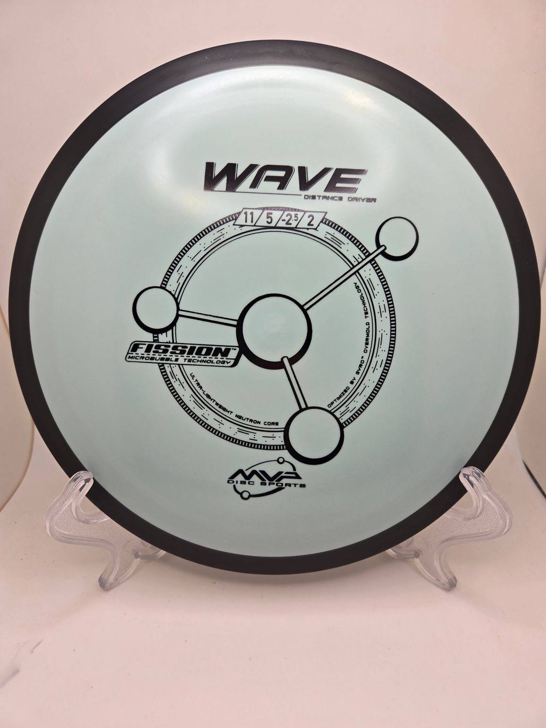 MVP Discs Sky Blue Wave Fission with Black Gyro Rim 160g