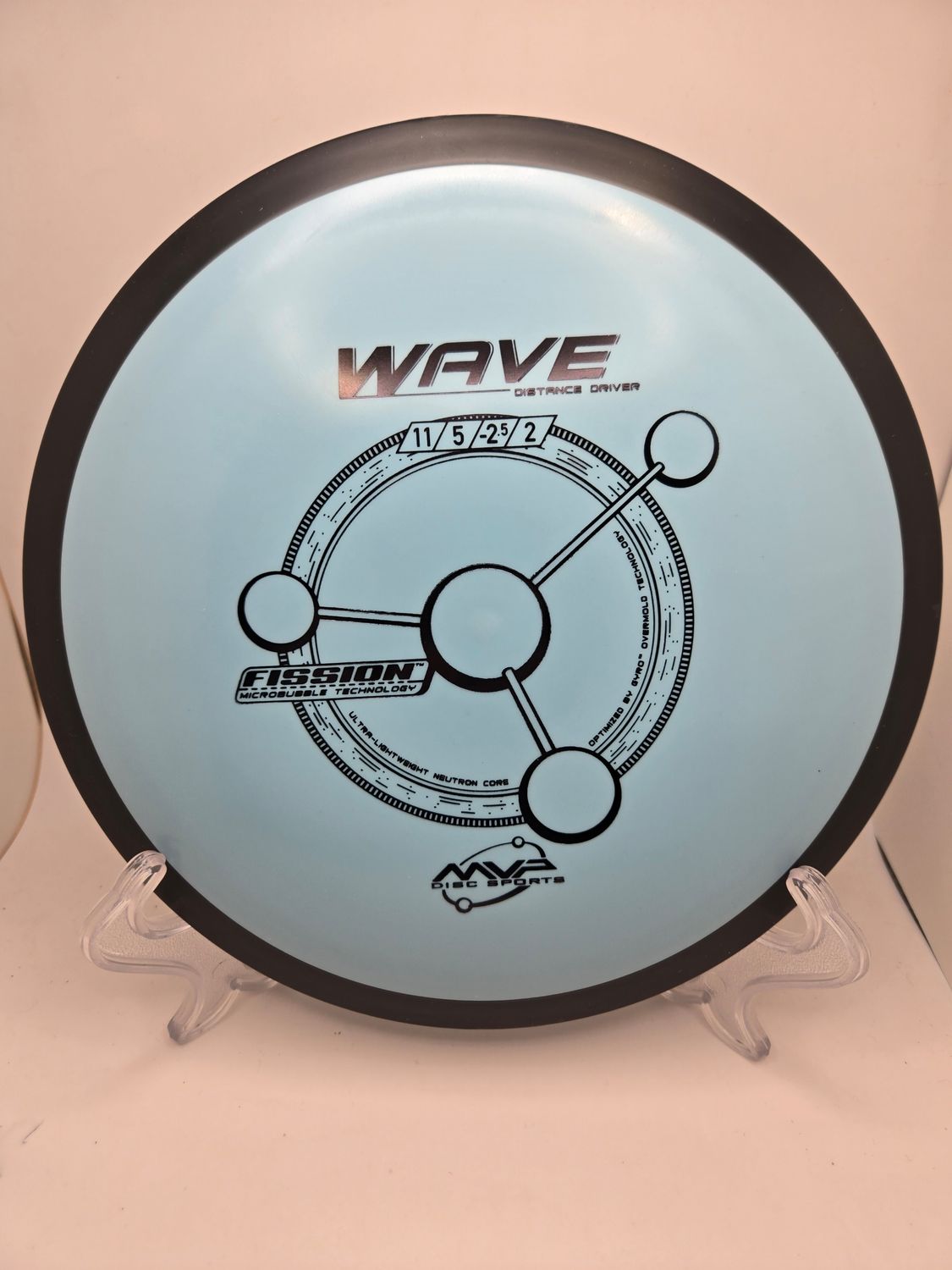 MVP Discs Sky Blue Wave Fission with Black Gyro Rim 167g