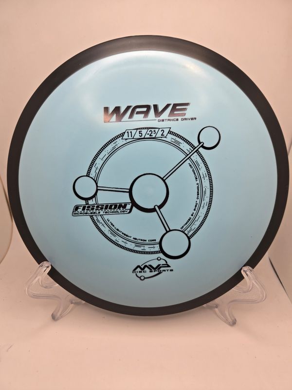 MVP Discs Sky Blue Wave Fission with Black Gyro Rim 167g