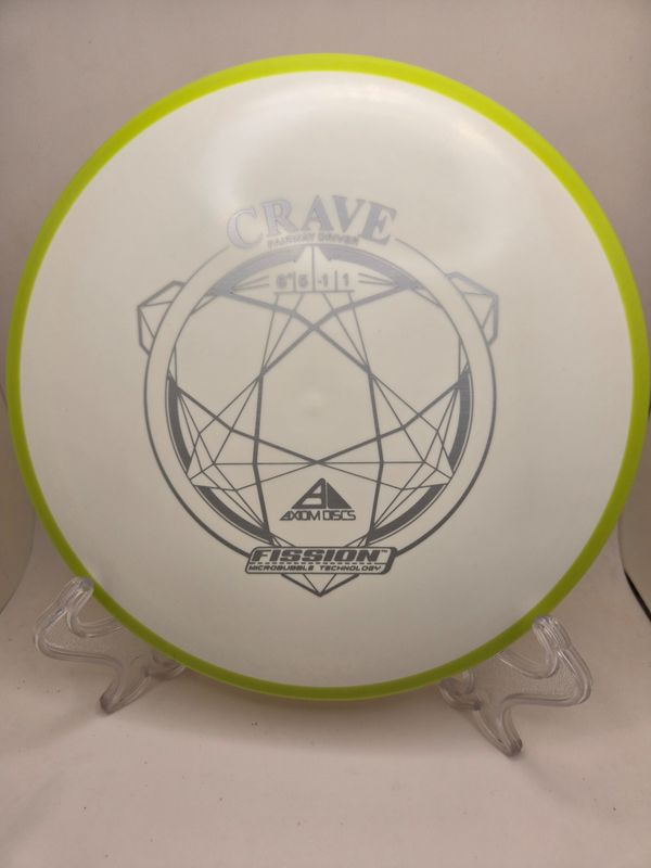 Axiom Discs Crave White with Dayglow Green rim Fission 150g