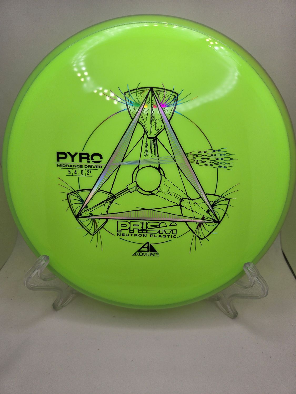 Axiom Discs Pyro Prism Neutron Dayglow Yellow with Green Rim 174g