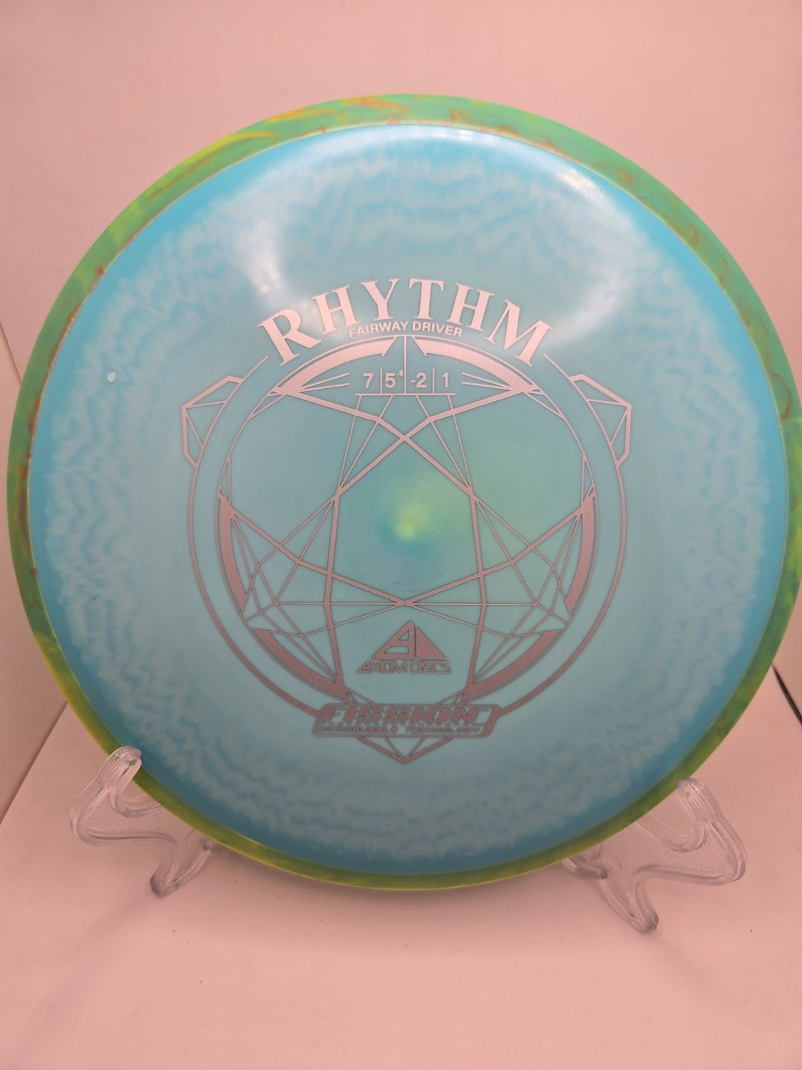 Axiom Discs Rhythm Blue with Green Swirly Rim Fission 164g