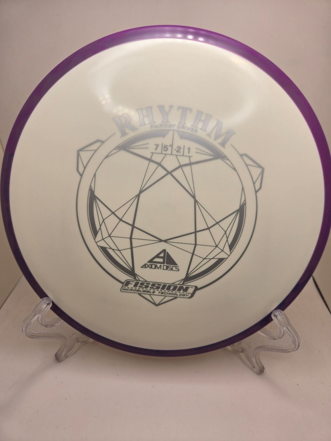 Axiom Discs Rhythm White with Purple Swirly Rim Fission 157g