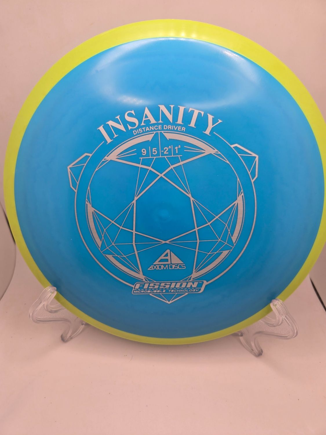 Axiom Discs Insanity Blue with Yellow Swirly Rim Fission 166g