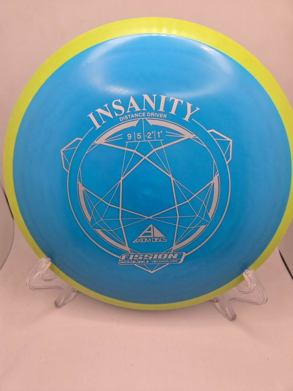 Axiom Discs Insanity Blue with Yellow Swirly Rim Fission 166g