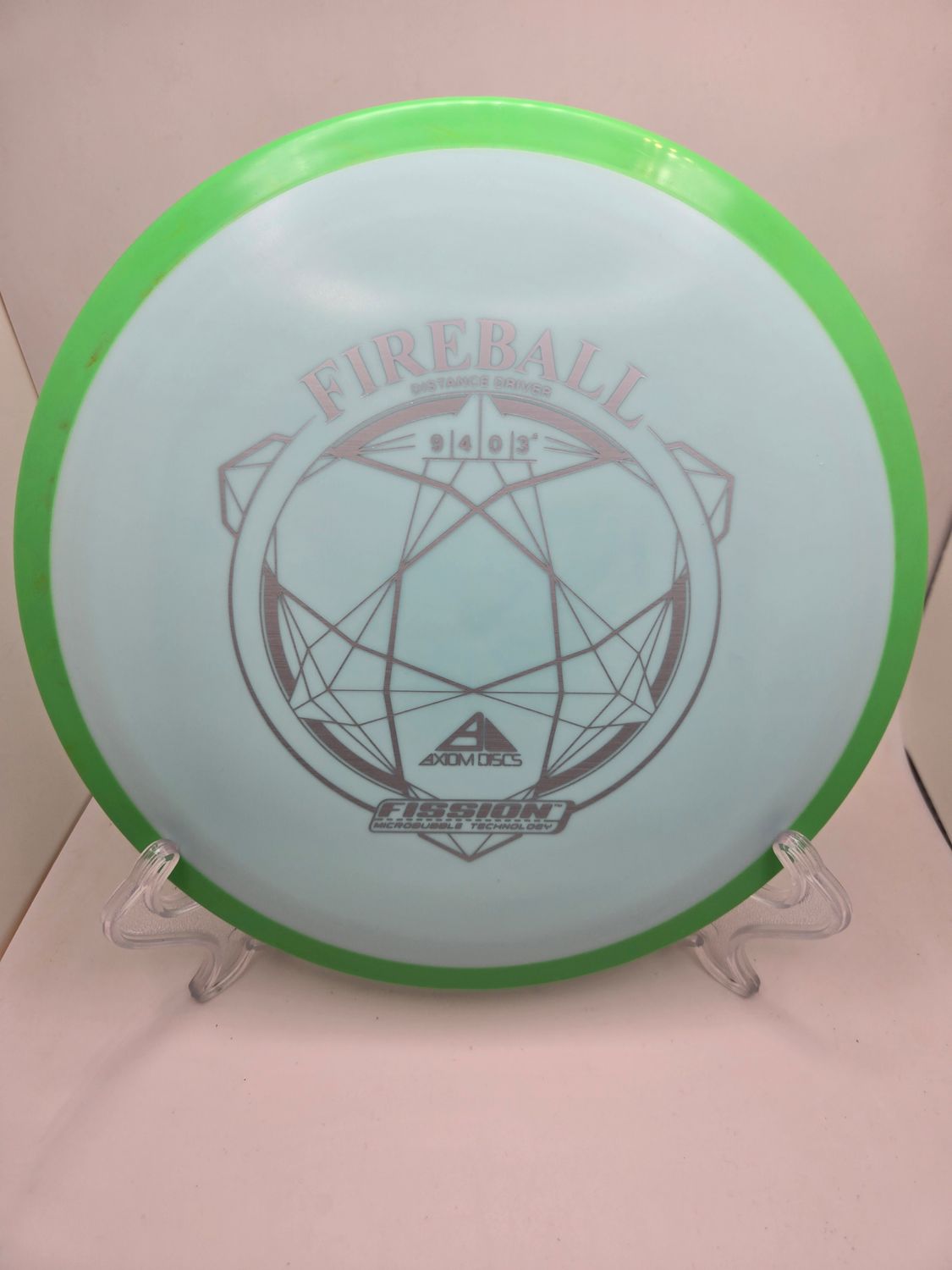 Axiom Discs Fireball Light Blue with Green rim fission 172g