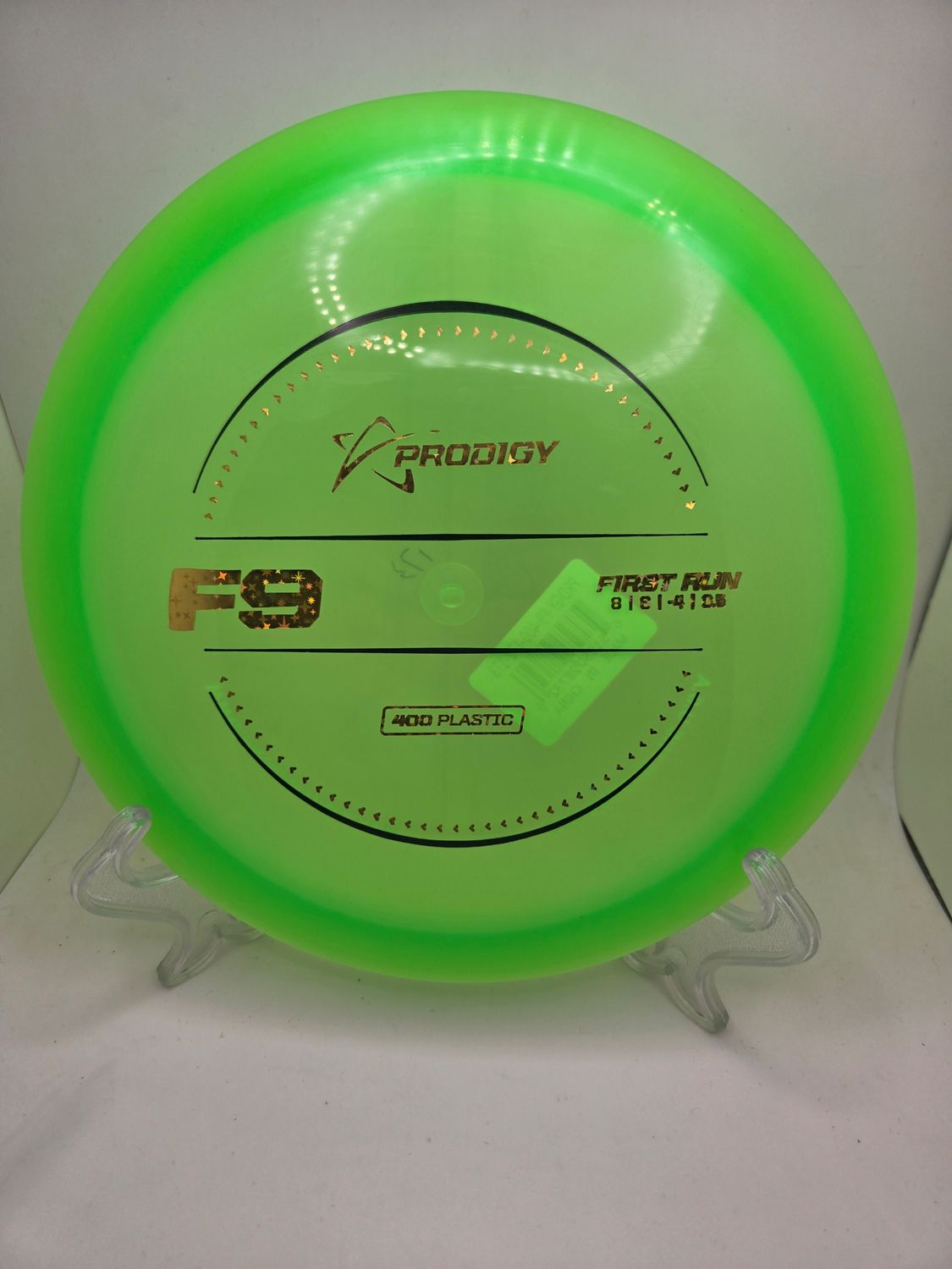 Prodigy F9 400 Plastic - First Run Stamp Dayglow Green 173g