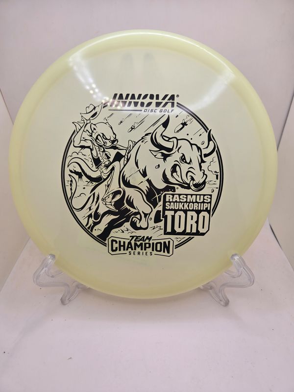 Innova Discs Toro Proto Glow Rasmus Saukkoriipi 2025 Team Champion Series White with Black Stamp 173-175g