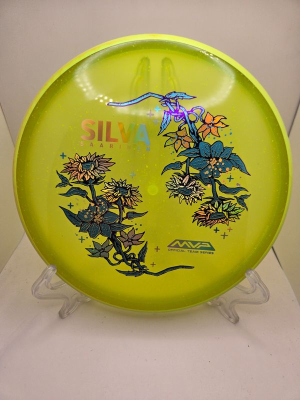 Axiom Particle Glow Soft Proton Proxy - Silva Saarinen Team Series Dayglow Yellow with Dayglow Yellow and Orange Swirly Rim 171g