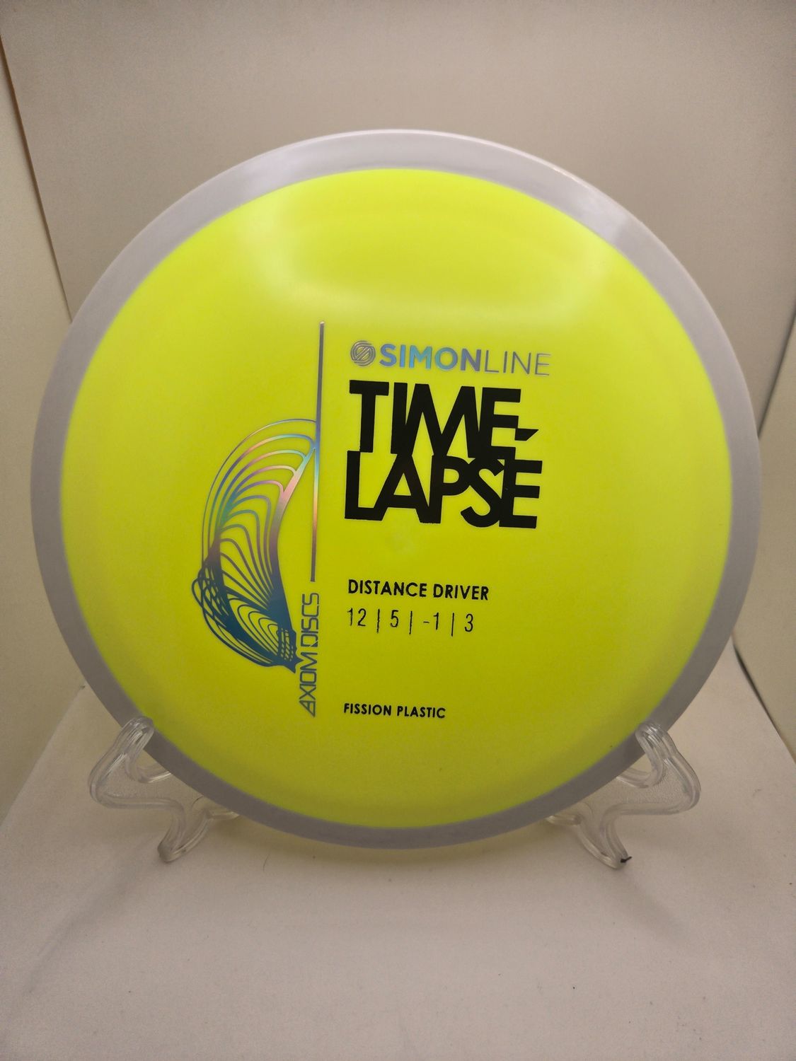 Axiom Discs Fission Time-Lapse Yellow with Light Grey Rim - Stock 173g