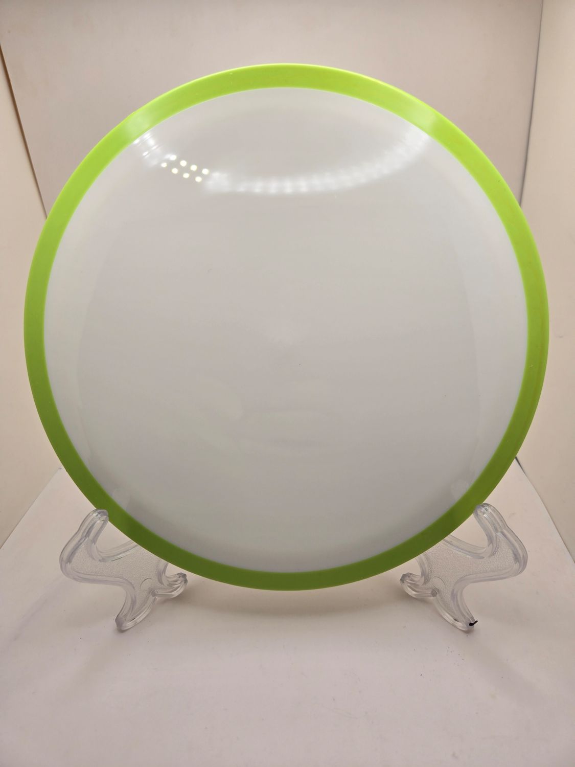 Dyers&#39; Delight Axiom Discs Fireball Neutron Blank White with Dayglow Green Rim 173g