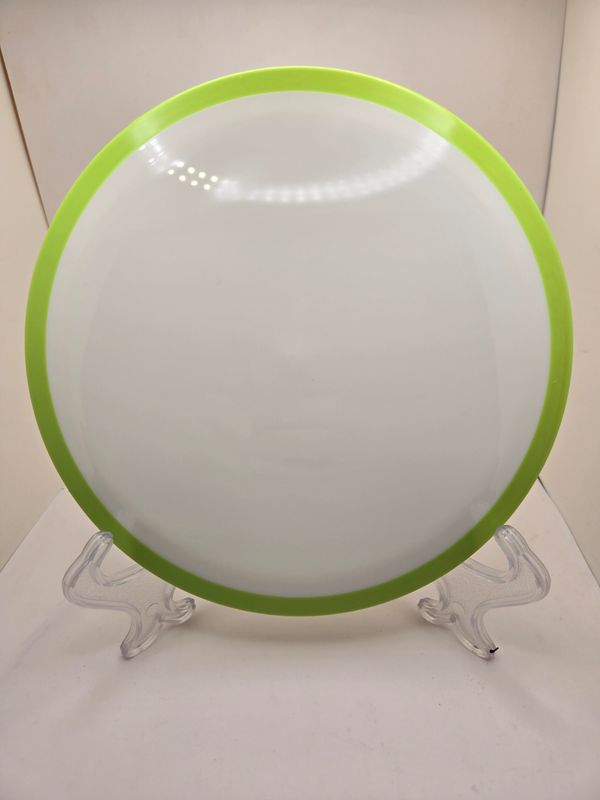 Dyers&#39; Delight Axiom Discs Fireball Neutron Blank White with Dayglow Green Rim 173g