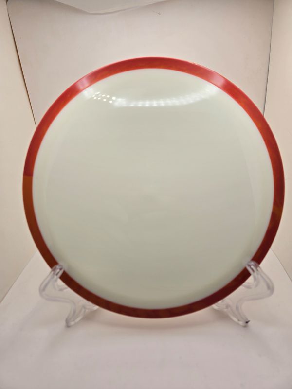 Dyers&#39; Delight Axiom Discs Fireball Neutron Blank White with Red/Orange Rim 173g