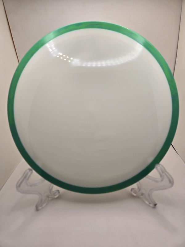 Dyers&#39; Delight Axiom Discs Fireball Neutron Blank White with Teal Rim 170g