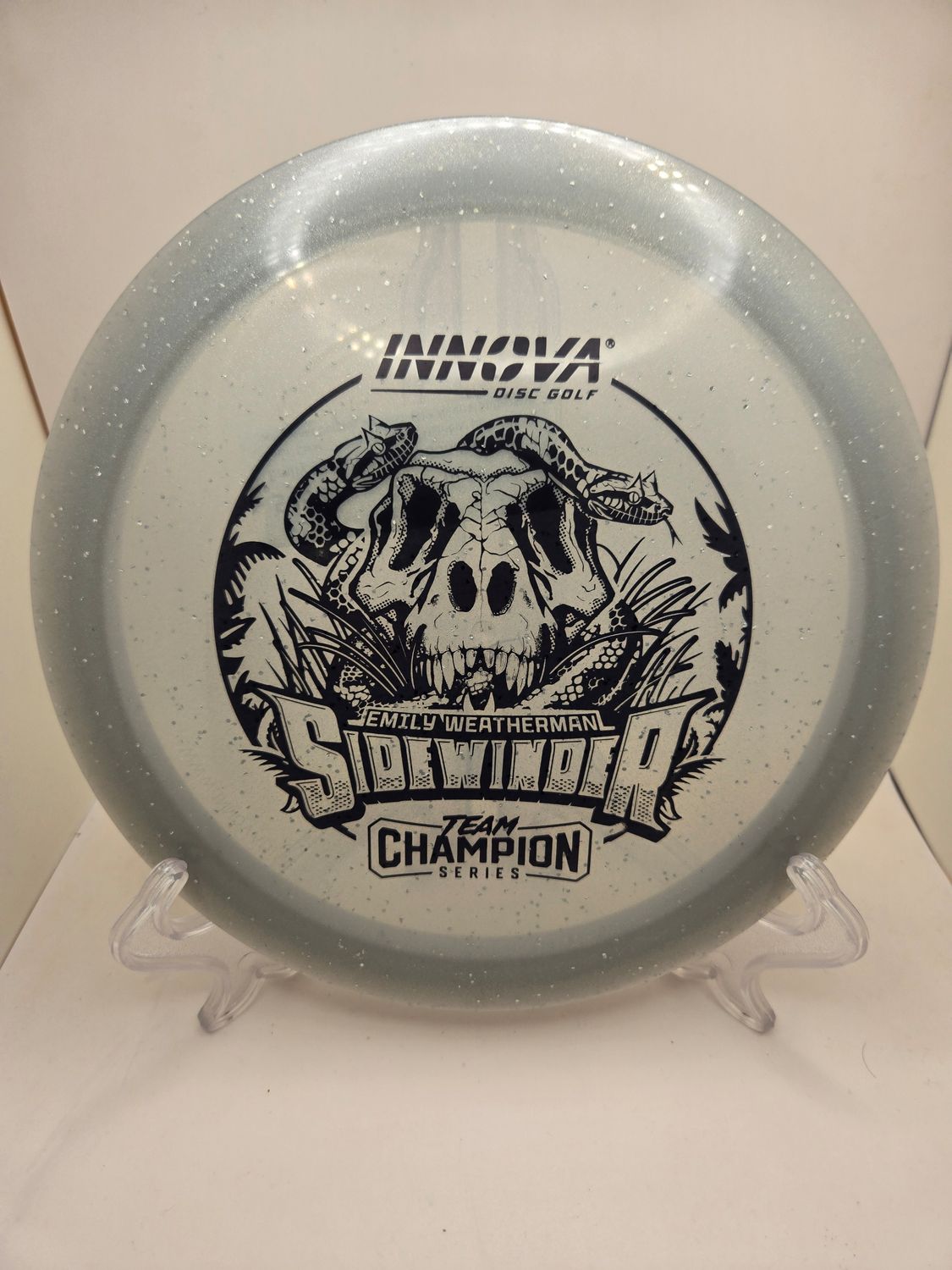 Innova Discs Emily Weatherman Moondust Sidewinder Clear with Black Stamp– 2025 Champion Series 170g