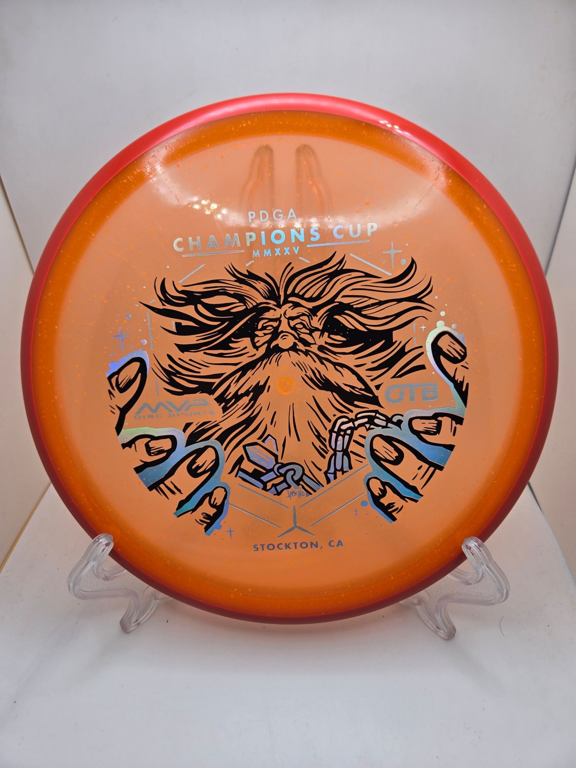 Axiom Discs Particle Glow Proton Hex - Champions Cup Edition Orange with Red Rim 177g