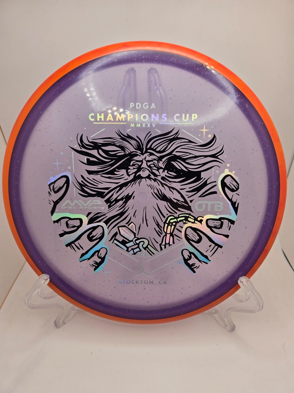 Axiom Discs Particle Glow Proton Hex - Champions Cup Edition Purple with Orange Swirly Rim 177g