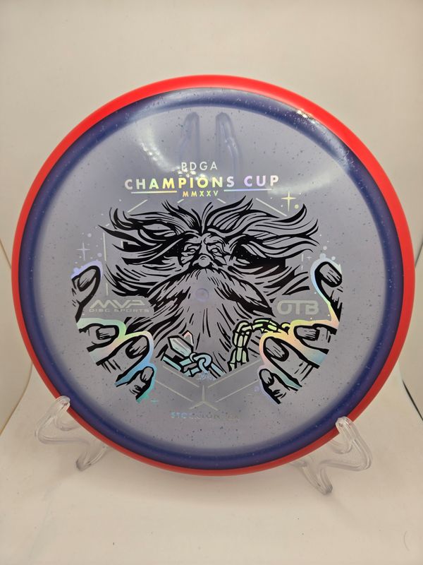 Axiom Discs Particle Glow Proton Hex - Champions Cup Edition Purple with Red Rim 176g