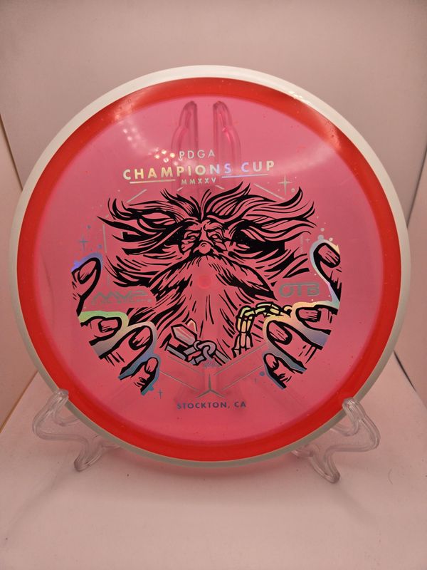 Axiom Discs Particle Glow Proton Hex - Champions Cup Edition Watermelon Red with White Rim 177g
