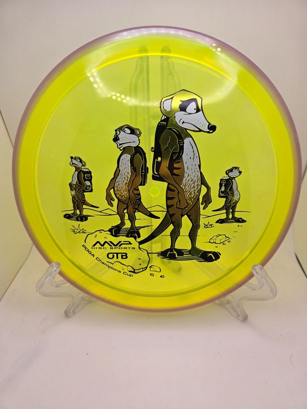 Axiom Discs Prism Proton Crave - Champions Cup Edition Dayglow Yellow with Light Pink Rim Gold Stamp 159g
