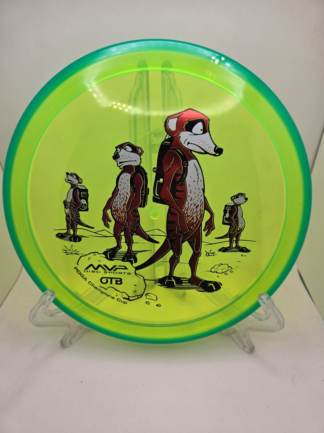 Axiom Discs Prism Proton Crave - Champions Cup Edition Dayglow Yellow with Green Rim Red Stamp 159g