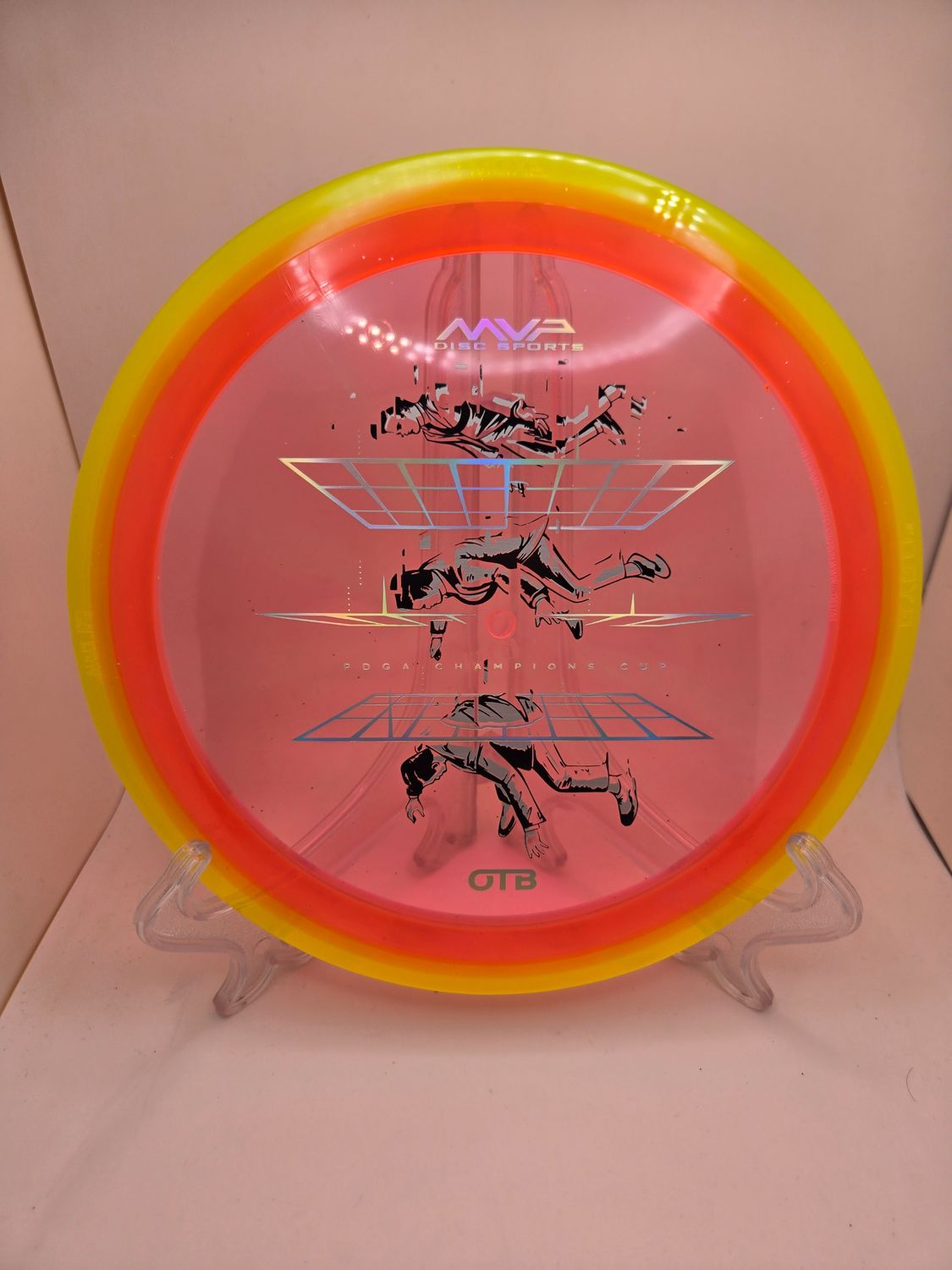 Axiom Discs Prism Proton Soft Defy - Champions Cup Edition Pink with Yellow Rim 157g