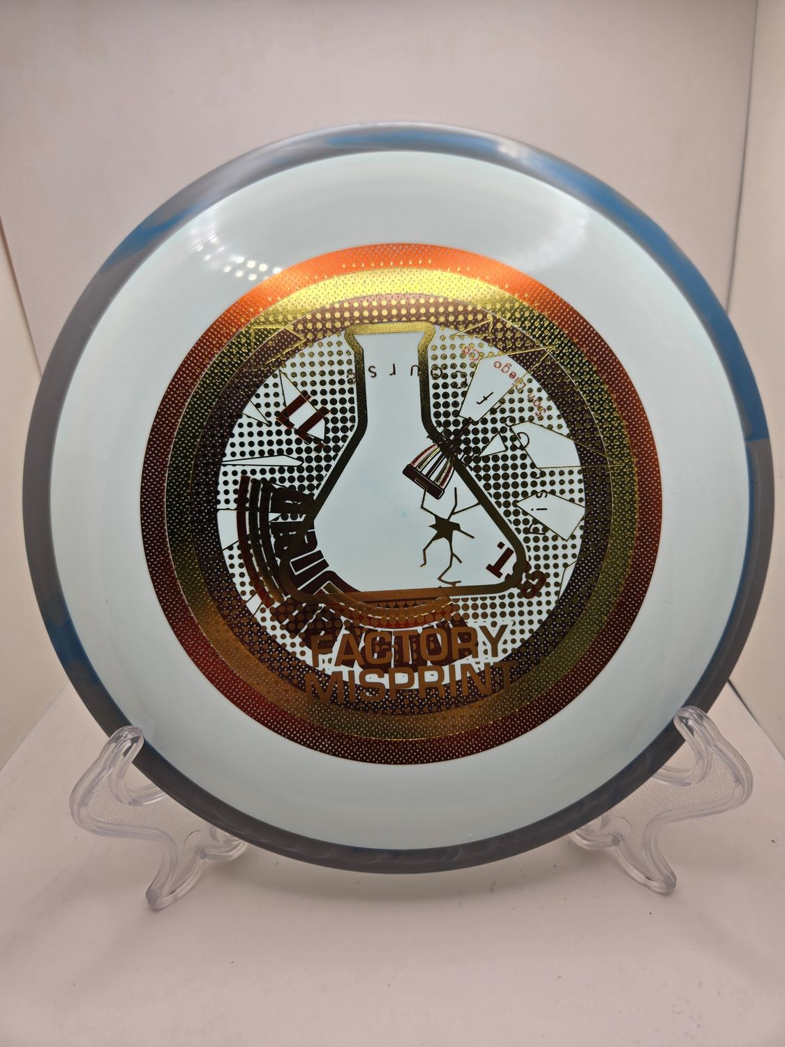 Axiom Discs Misprint Virus - Neutron White/Light Blue with Grey/Blue Swirly Rim 171g