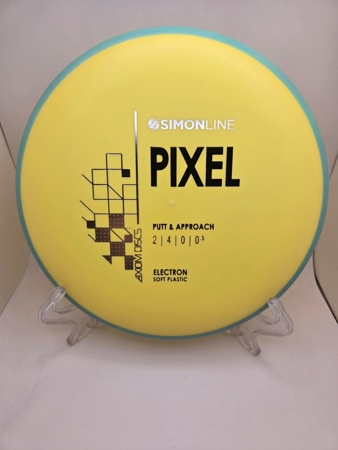 Axiom Discs- Simon Line - Electron Pixel Soft- Stock Yellow with Green Rim 172g.