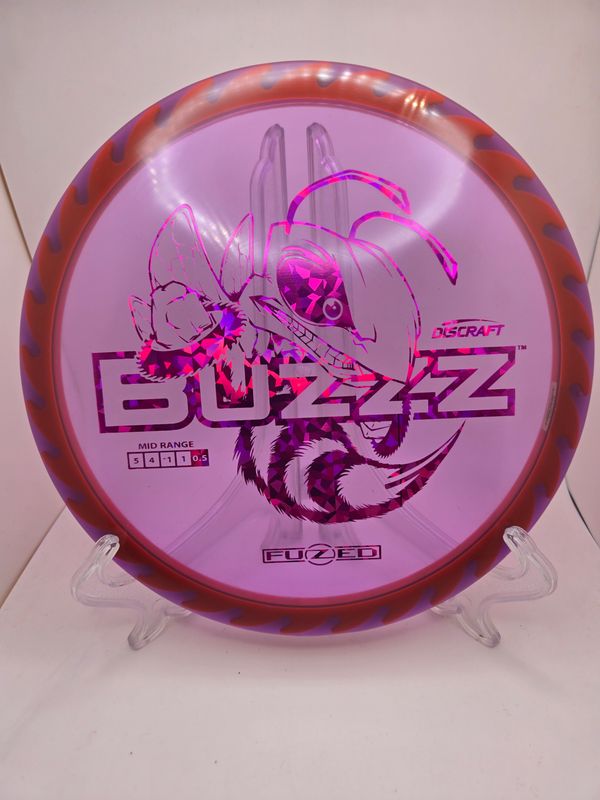 Discraft Discs Fuzed Z Buzzz with BuzzzSaw Pattern Purple with Orange Back Purple Triangle Stamp 170-172g