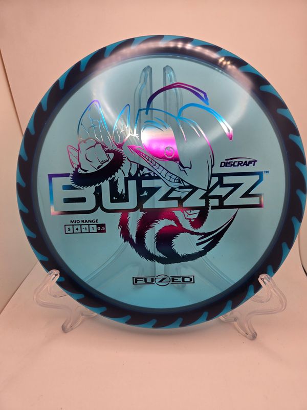 Discraft Discs Fuzed Z Buzzz with BuzzzSaw Pattern Blue with Black Back Gradient Stamp 177+g