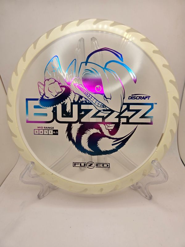 Discraft Discs Fuzed Z Buzzz with BuzzzSaw Pattern Clear with White Back Gradient Stamp 177+g