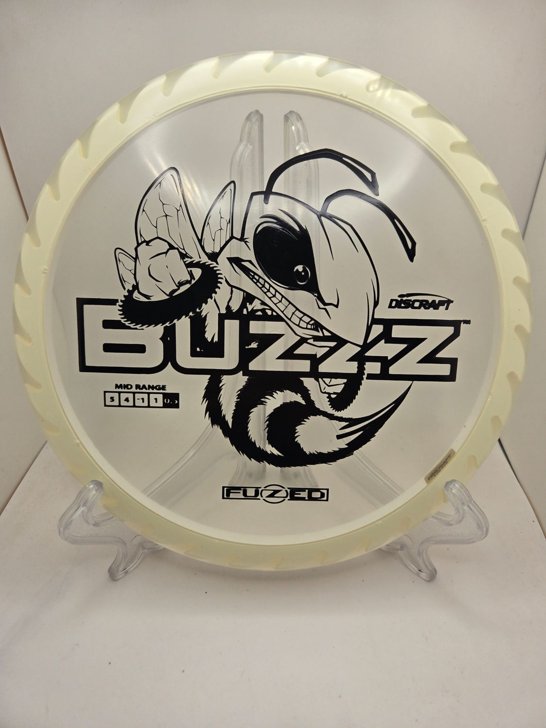 Discraft Discs Fuzed Z Buzzz with BuzzzSaw Pattern Clear with White Back Black Stamp 170-172g