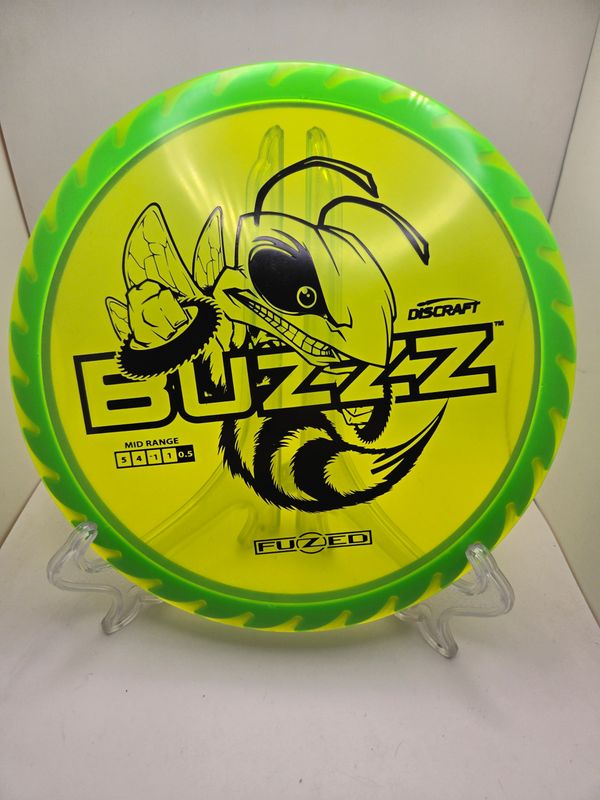 Discraft Discs Fuzed Z Buzzz with BuzzzSaw Pattern Yellow with Blue Back Black Stamp 173-174g