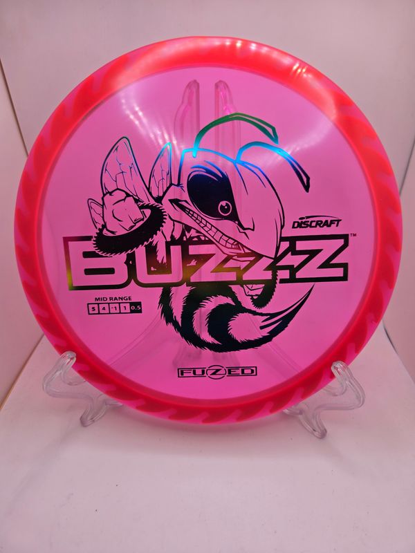 Discraft Discs Fuzed Z Buzzz with BuzzzSaw Pattern Pink with Red Back Gradient Stamp 173-174g