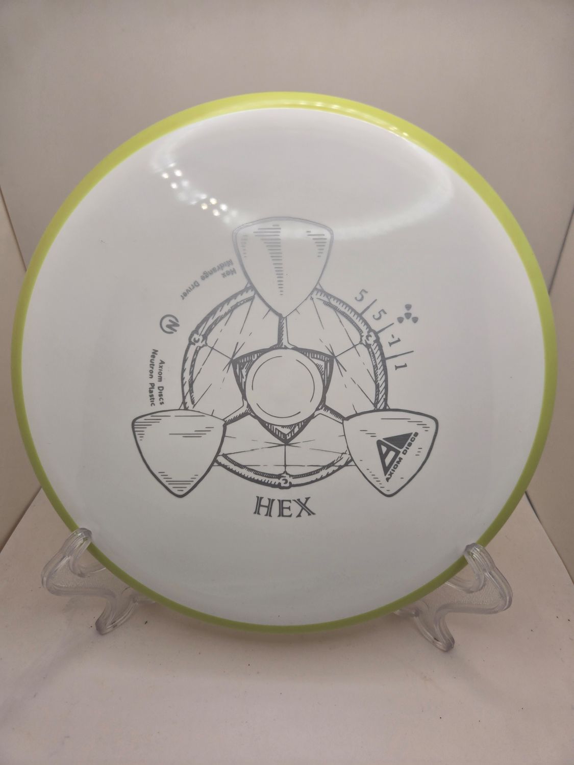 Axiom Discs Hex Neutron White with Yellow Rim 176g