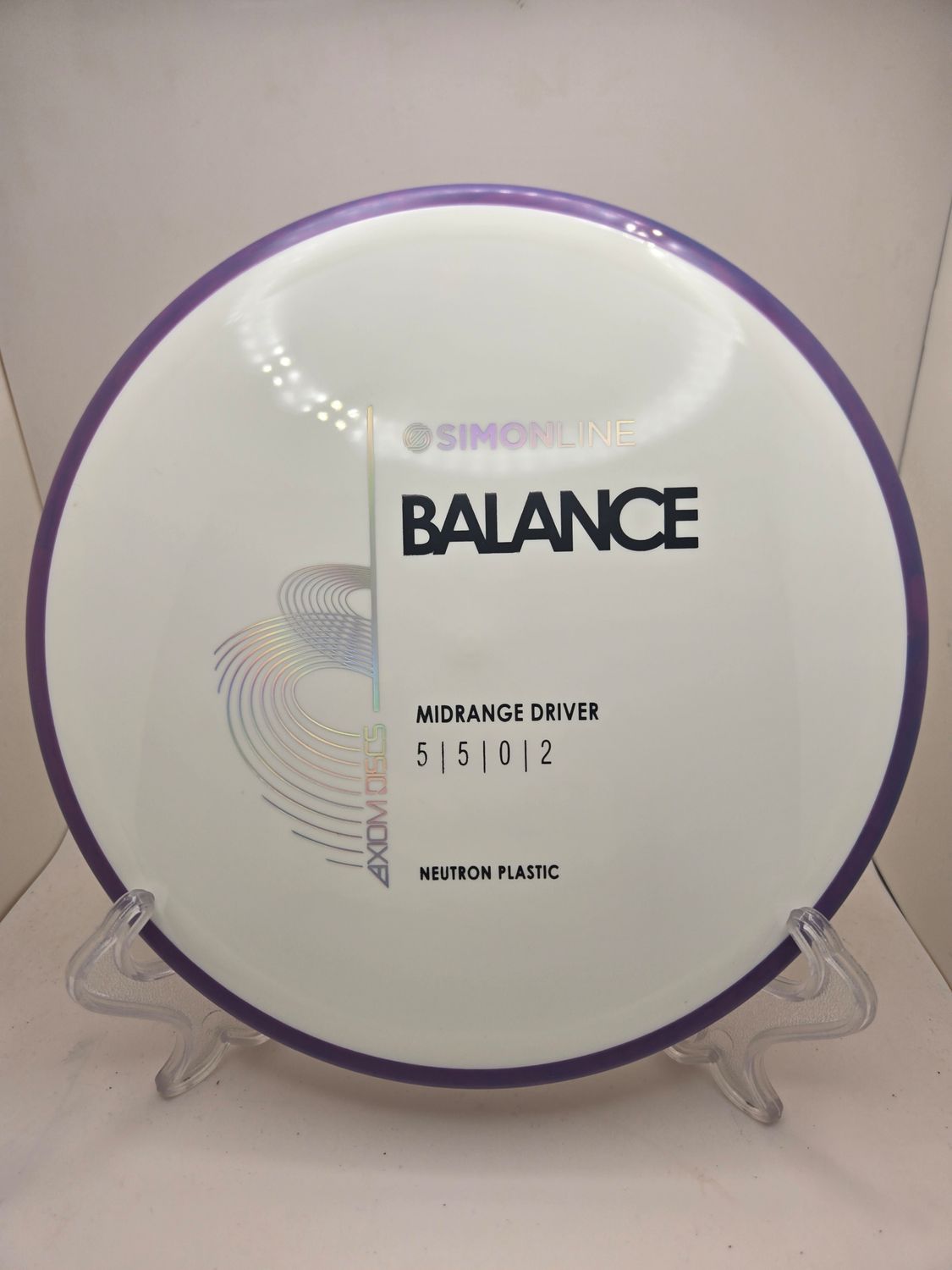 Axiom Discs Neutron Balance Stock White with Purple Rim 177g