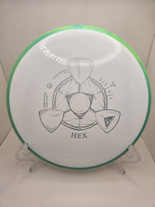 Axiom Discs Hex Neutron White with Teal Swirly Rim 177g