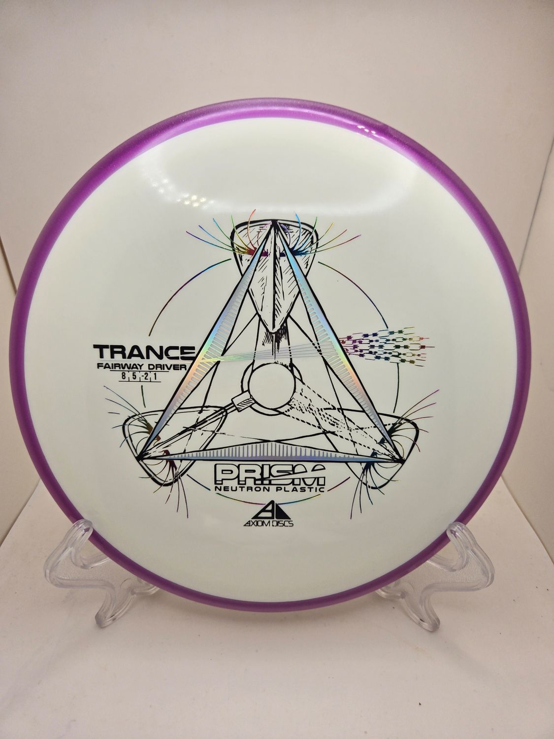 Axiom Discs Neutron Prism Trance White with Purple Rim 171g