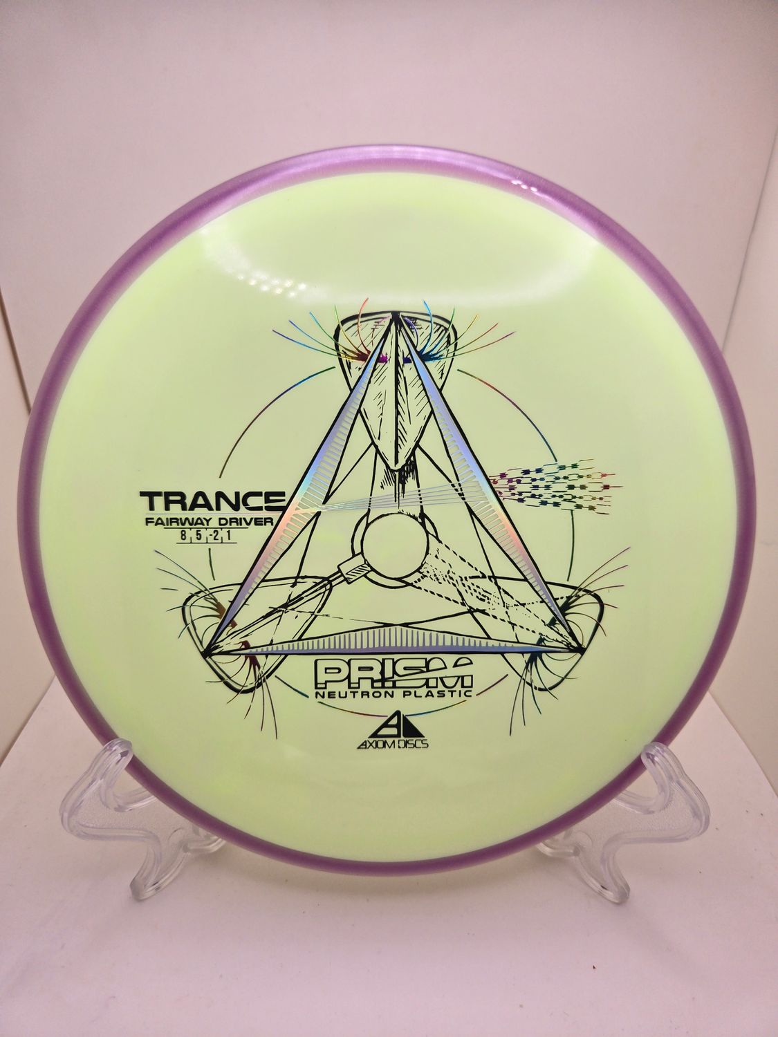 Axiom Discs Neutron Prism Trance Yellow with Purple Rim 171g
