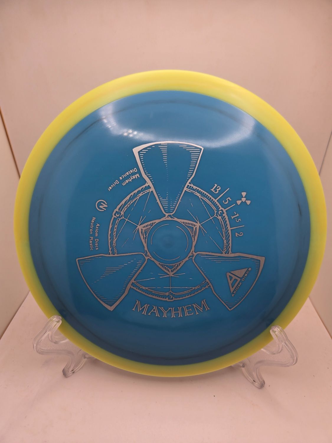 Axiom Discs Mayhem Neutron Blue with Yellow Rim 172g