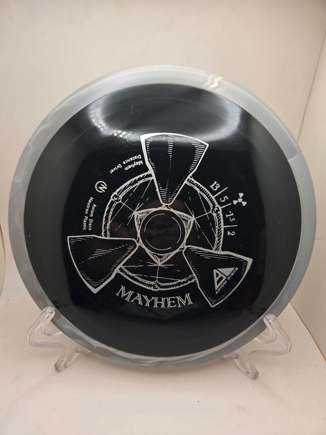 Axiom Discs Mayhem Neutron Black with Swirly Grey Rim 174g