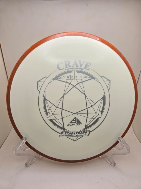 Axiom Discs Crave Dayglow White with Swirly Orange Rim Fission 158g