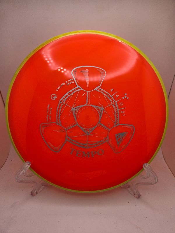 Axiom Discs Tempo Neutron Stock Bright Salmon Orange with Yellow Rim 173g