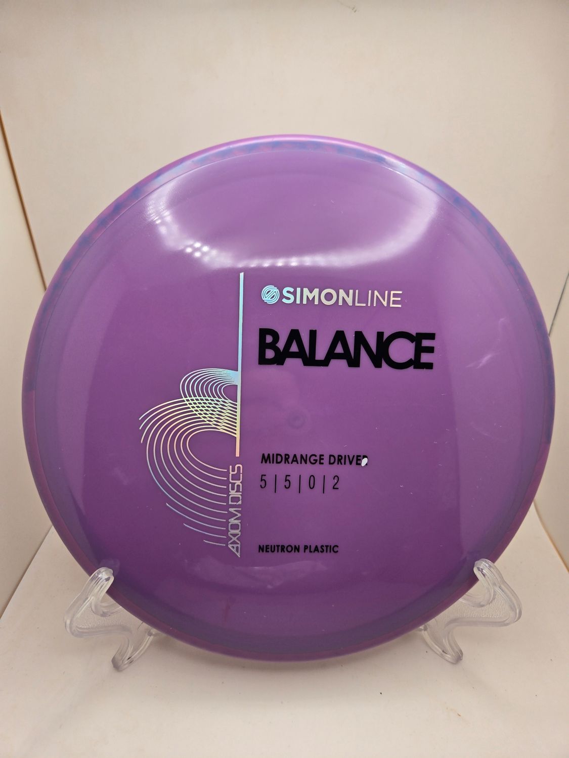 Axiom Discs Neutron Balance Stock Purple with Purple Swirly Rim 176g