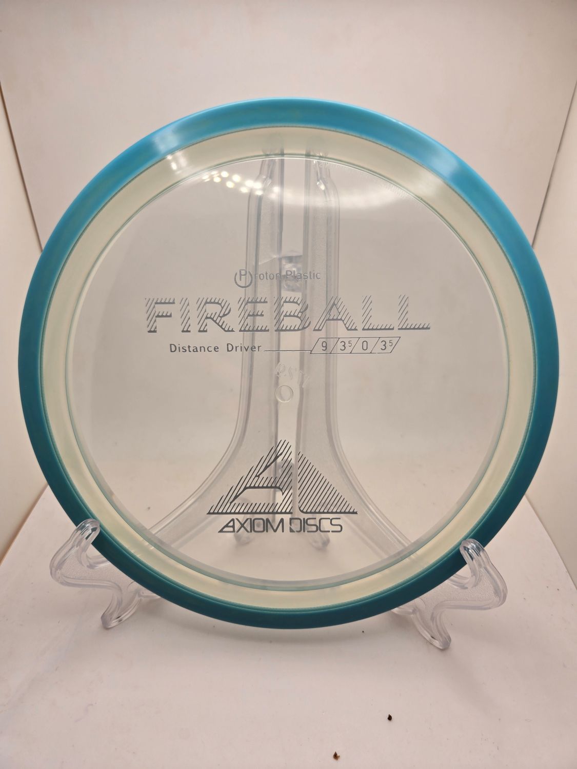 Axiom Discs Fireball Proton Clear with Blue Rim 172g